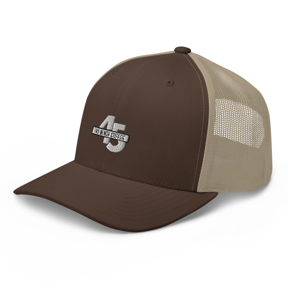 45 Black Coffee Trucker Cap