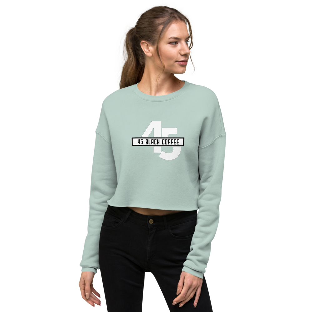 45 Black Coffee Printed Crop Sweatshirt