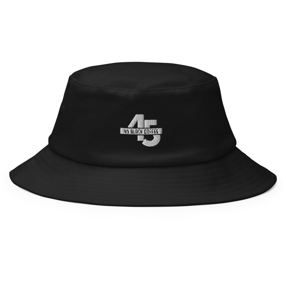 45 Black Coffee Old School Bucket Hat