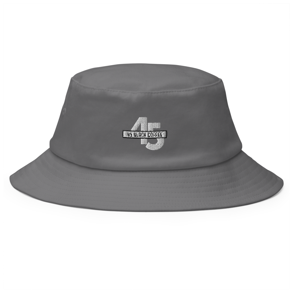 45 Black Coffee Old School Bucket Hat