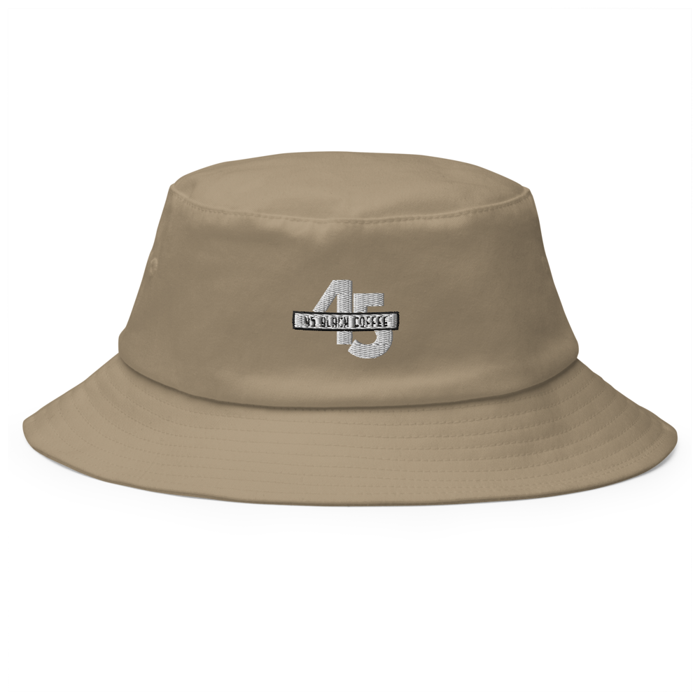 45 Black Coffee Old School Bucket Hat