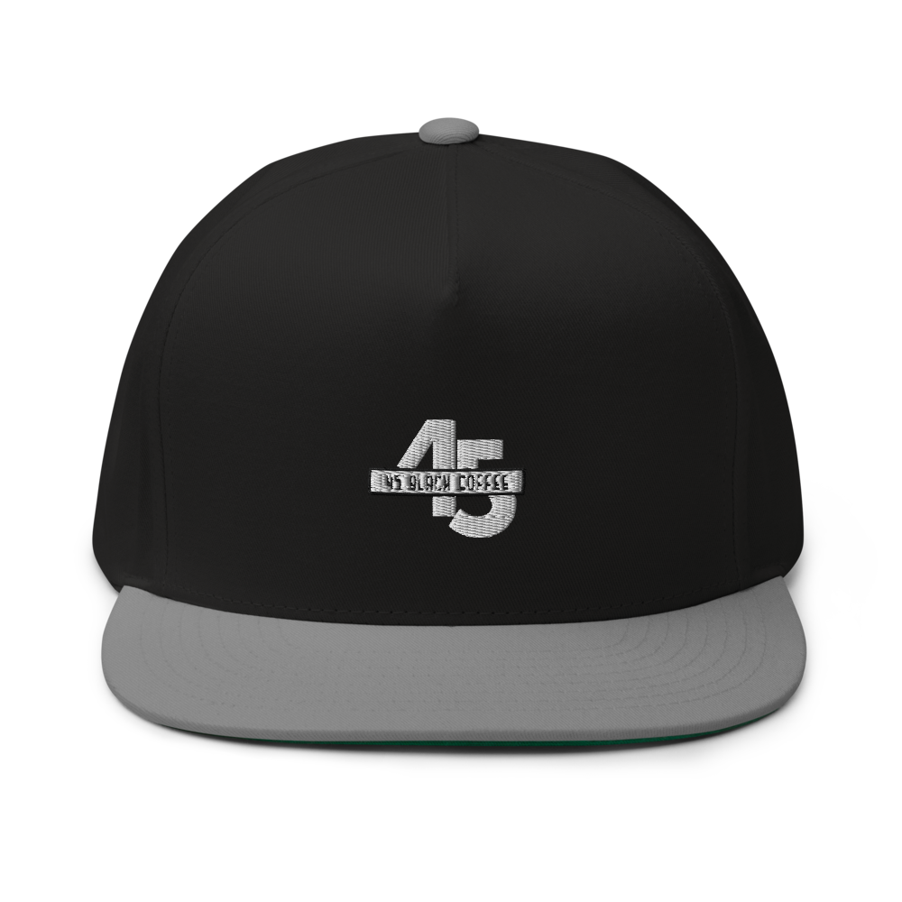 45 Black Coffee Flat Bill Cap