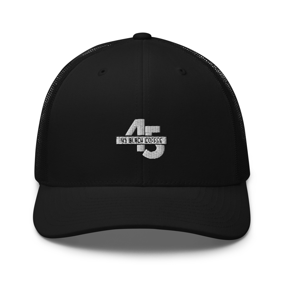 45 Black Coffee Trucker Cap