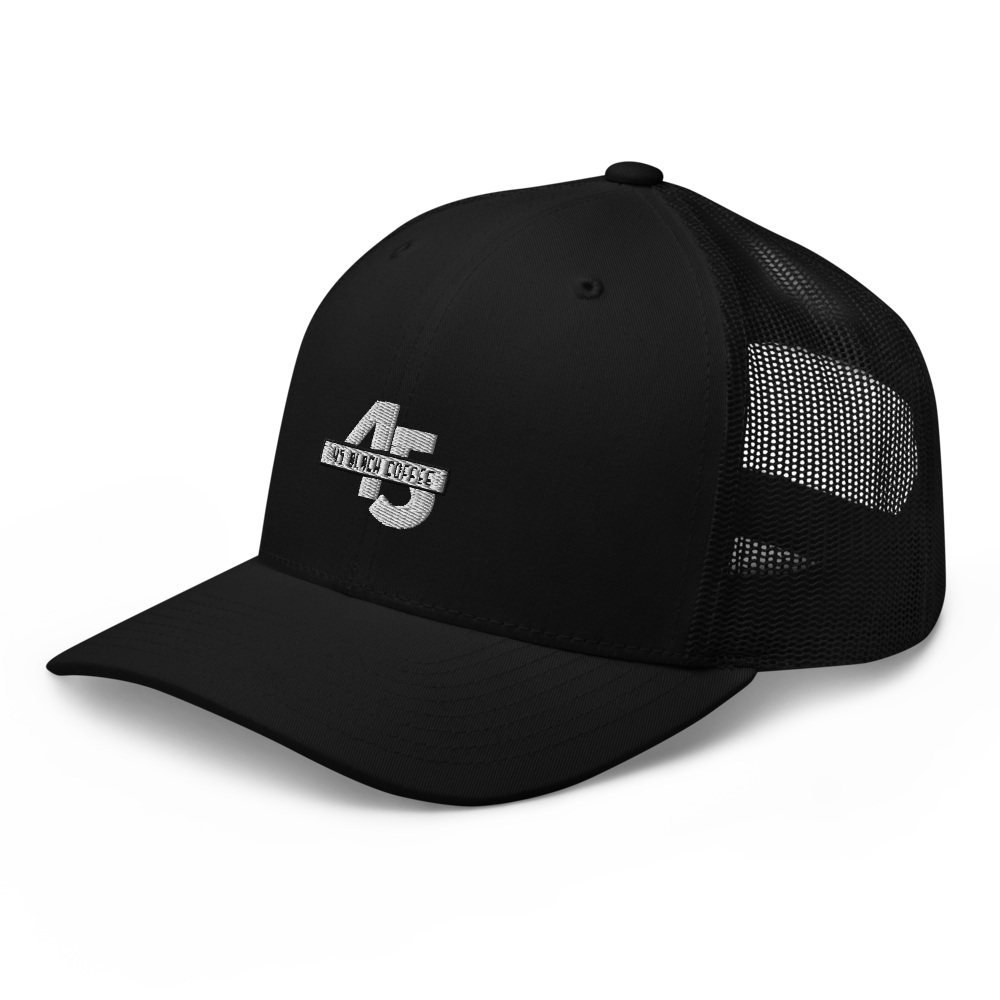 45 Black Coffee Trucker Cap