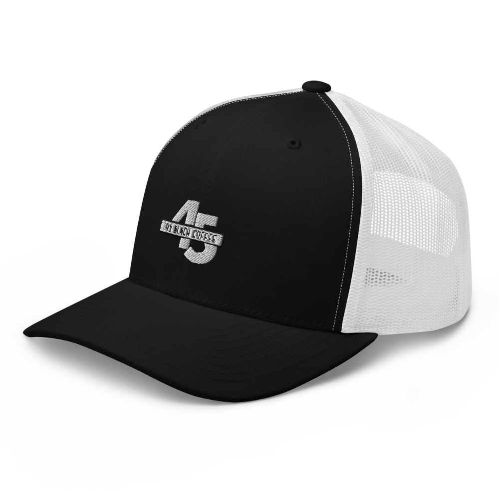 45 Black Coffee Trucker Cap