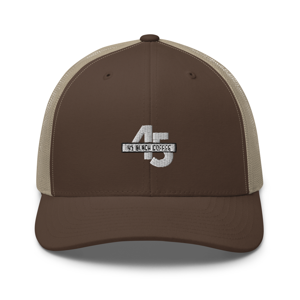 45 Black Coffee Trucker Cap