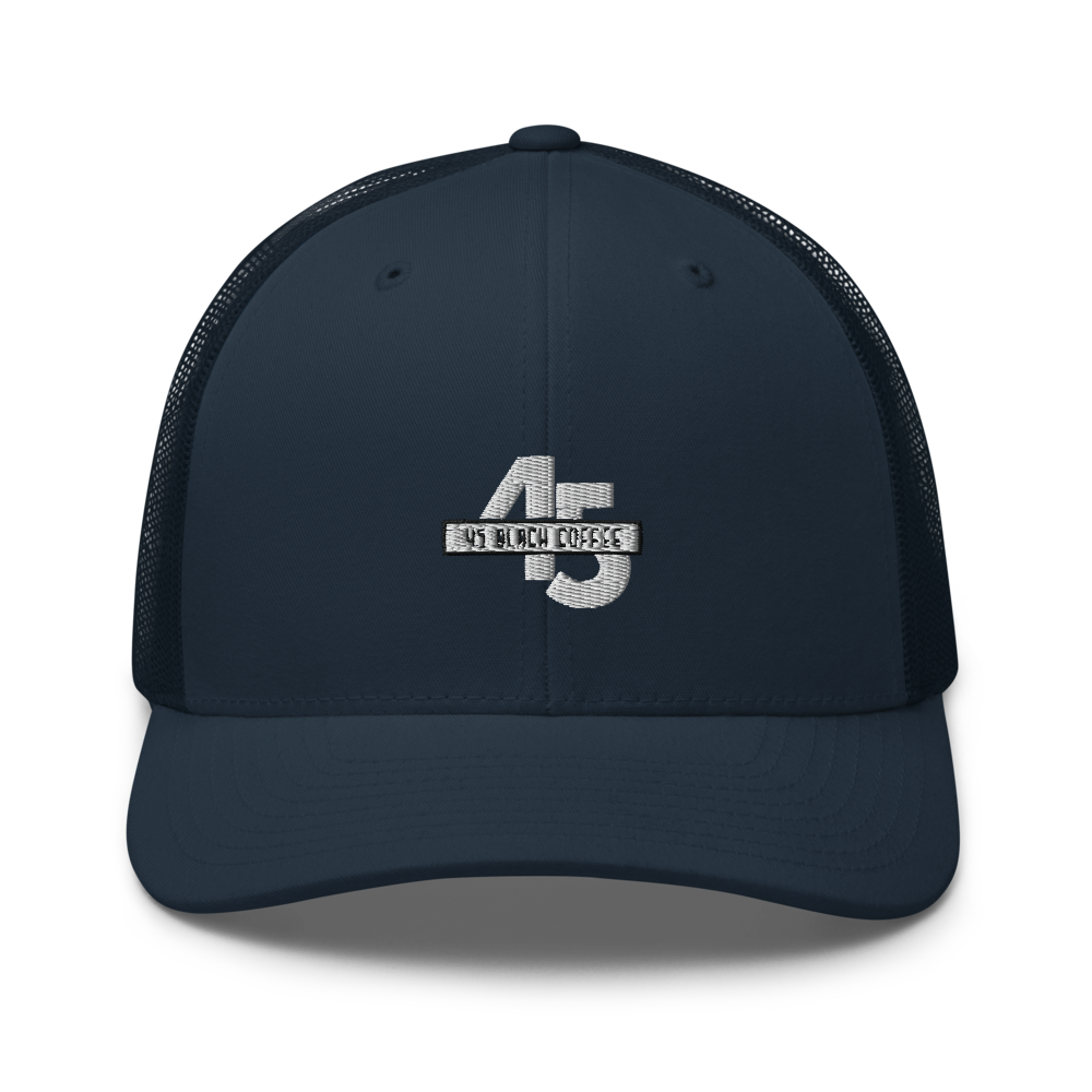 45 Black Coffee Trucker Cap