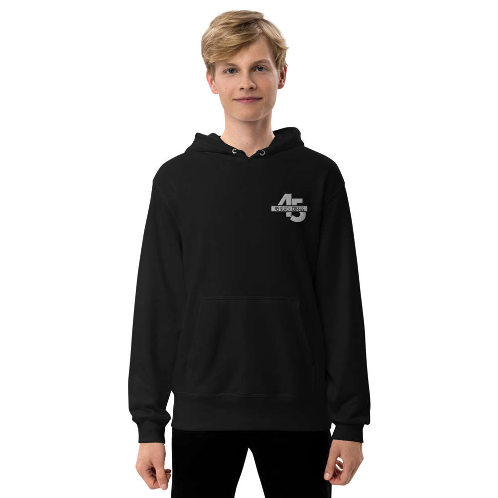 45 Black Coffee Embroidered Unisex Pullover Hoodie