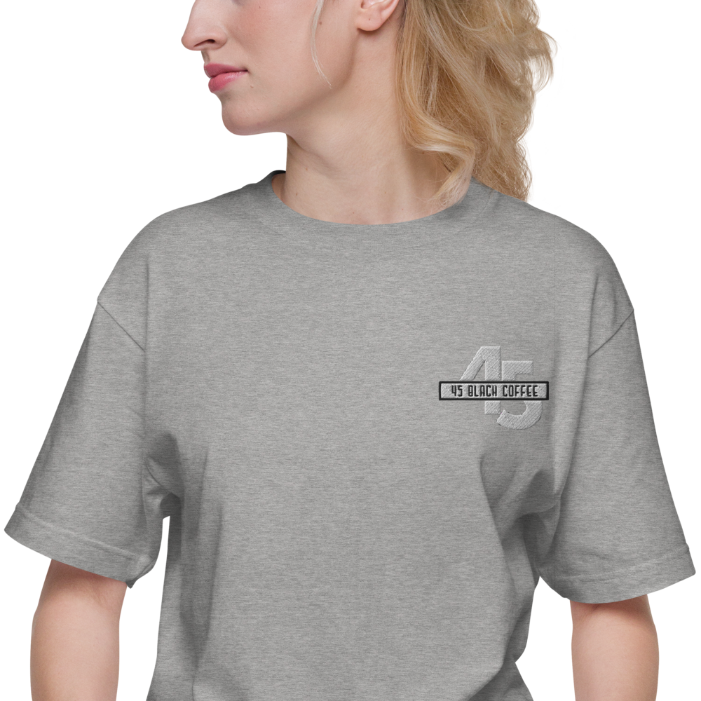 45 Black Coffee Embroidered Unisex Short Sleeve Tee