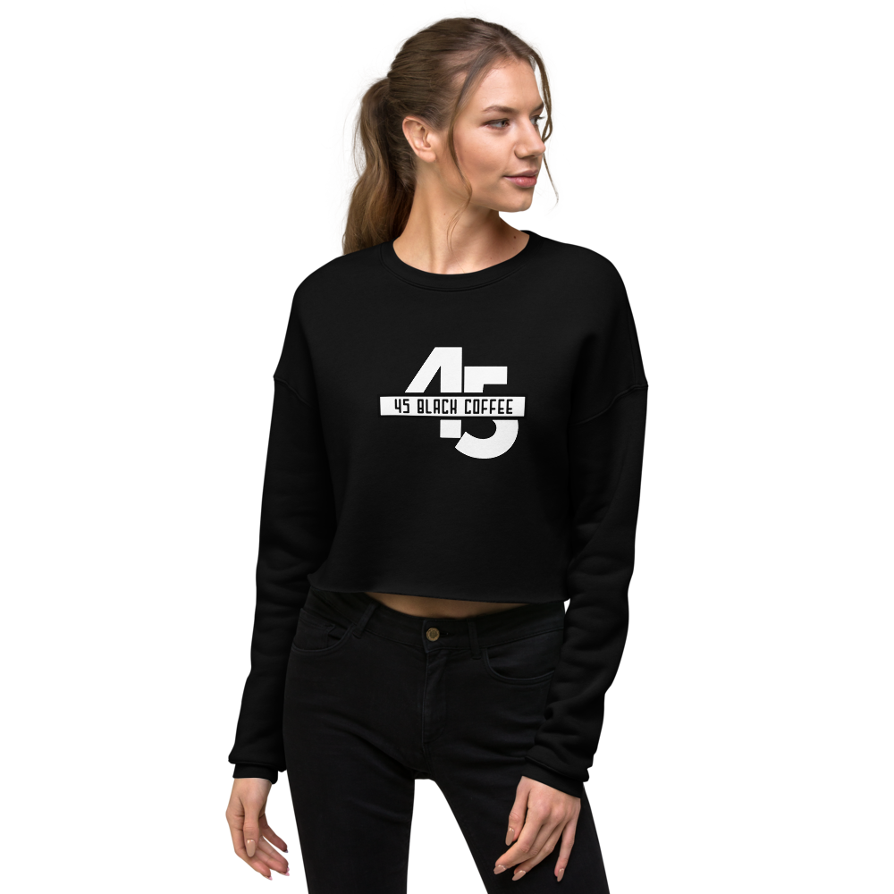 45 Black Coffee Printed Crop Sweatshirt